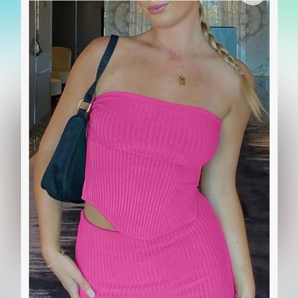 New CHYRII Womens Sexy Summer Two Piece Outfits Bandeau Going Out Crop Tops - Picture 6 of 12